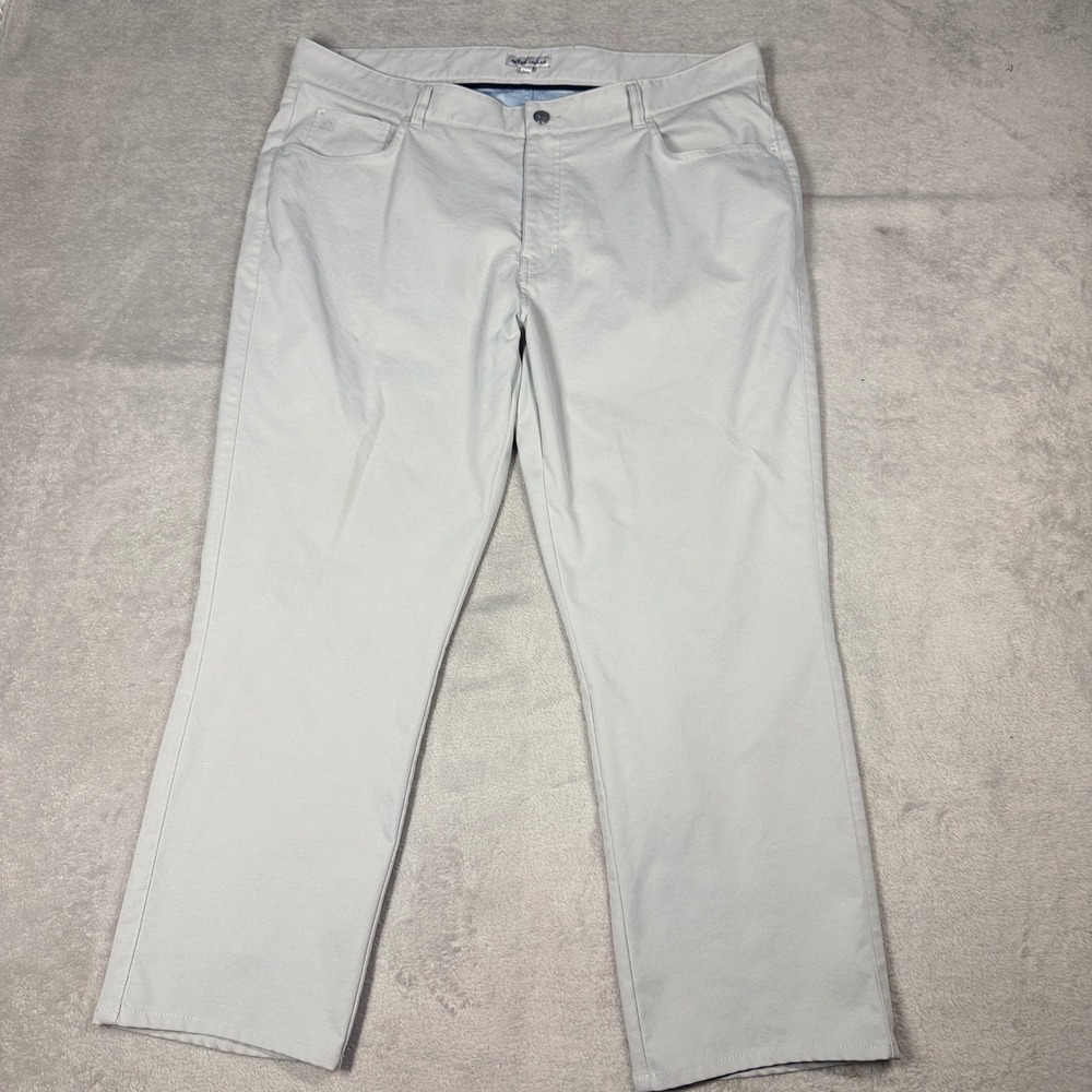 Peter Millar EB66 Performance Pants Mens 40/27 Grey Five-Pocket ME0EB66FB